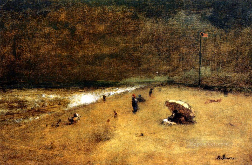 A lo largo del paisaje de la costa de Jersey, el tonalista George Inness Pintura al óleo
